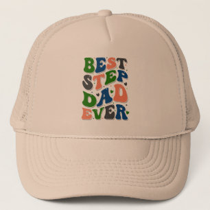 Bester Stiefvater Aller Zeiten Farbige Retro-Typog Truckerkappe