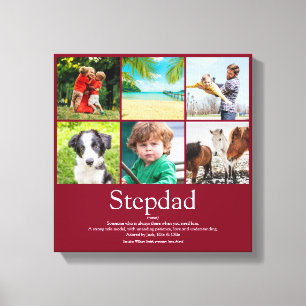 Bester Stiefvater Stiefpapa moderne Fotocollage Leinwanddruck