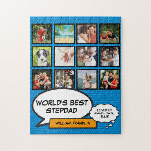 Bester Stiefvater, Stiefvater 12 Foto Blau Lustig  Puzzle
