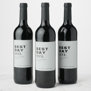 Bester Tag Aller Zeiten Typografie Hochzeit Weinetikett