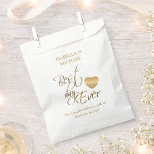 Bester Tag für Braut und Gräuel - weiß und Gold Geschenktütchen
