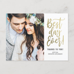 Bester Tag je EDITABLE FARBE Danke Postcard Postkarte