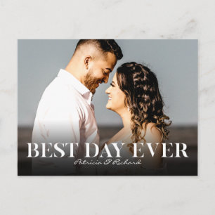 Bester Tag je einfache Hochzeit Danke Foto Postkarte