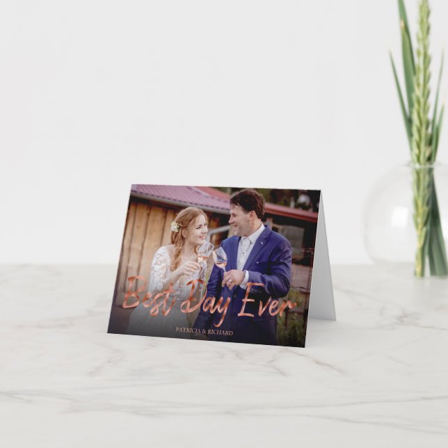 Bester Tag je Hochzeit Danke Foto (Vorderseite)
