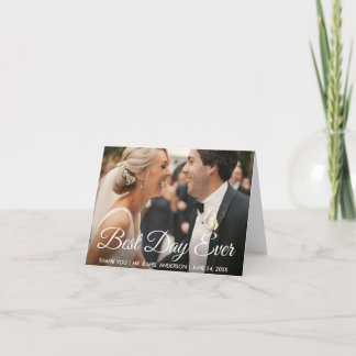 Bester Tag je Hochzeit Foto Vielen Dank Hinweis Dankeskarte