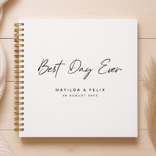 Bester Tag je Minimalistischer White Wedday Gast Notizbuch