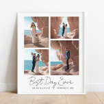 Bester Tag je Neuauflage Hochzeit 4 FotoCollage Poster<br><div class="desc">Dieses Design gedruckt Add Your Own Best Day Ever Newlyweds Wedding 4 Foto Collage Print Poster,  das mit Ihrem Text angepasst werden kann. Bitte klicken Sie auf den Button "Anpassen" und verwenden Sie unser Design-Tool,  um diese Vorlage zu ändern. Karo im Grafikdesign-Store für andere Produkte,  die diesem Design entsprechen!</div>