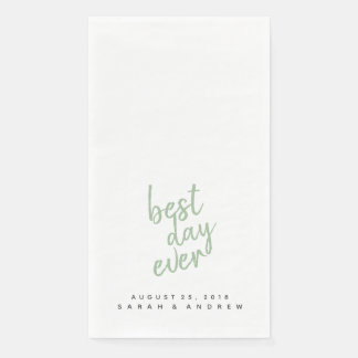 Bester Tag je Sage Green Wedelhandtuch Serviette