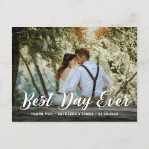 Bester Tag je Wedding Foto Vielen Dank Postkarte
