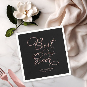 Bester Tag überhaupt Elegante roségoldene Folienho Serviette