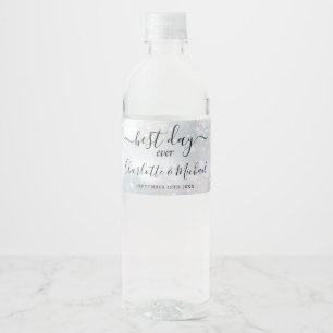 Bester Tag überhaupt Elegante Winter-Schneeflocken Wasserflaschenetikett