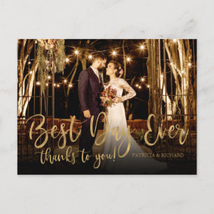 Bester Tag überhaupt Gold Schrift Foto Hochzeit Da Postkarte