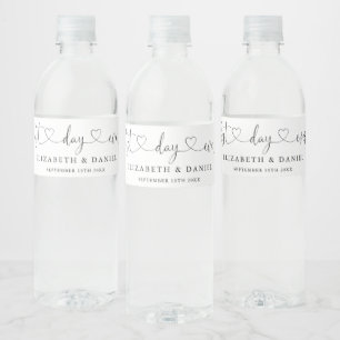 Bester Tag überhaupt Herz Schrift Hochzeit Wasserflaschenetikett