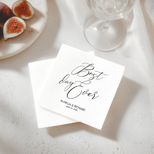 Bester Tag überhaupt Hochzeitsempfang Chic Schrift Serviette