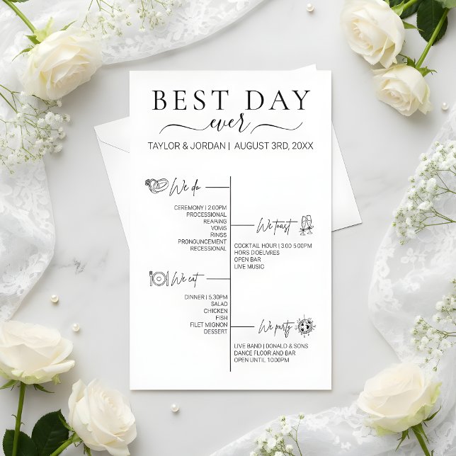 Bester Tag überhaupt | Minimalistischer Hochzeitsp Flyer (Von Creator hochgeladen)