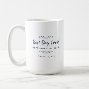 Bester Tag überhaupt Navy Blau Elegante Hochzeit F Kaffeetasse