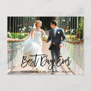 Bester Tag überhaupt Schriftart Wedding Danksagung Postkarte