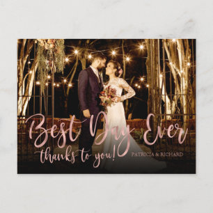 Bester Tag überhaupt Süße Schrift Foto Hochzeit Da Postkarte