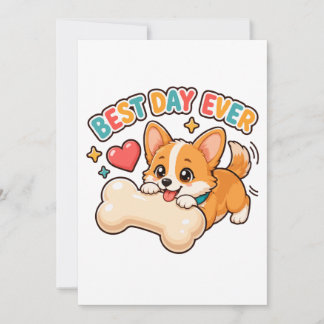 Bester Tag überhaupt Süßer Corgi-Welpe Einladung
