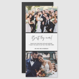 Bester Tag überhaupt Zwei Foto Hochzeit Danke Magnetkarte