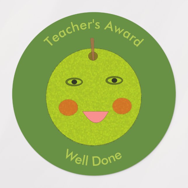 Bester Teacher Happy Apple Custom Award Etiketten (Design 1)