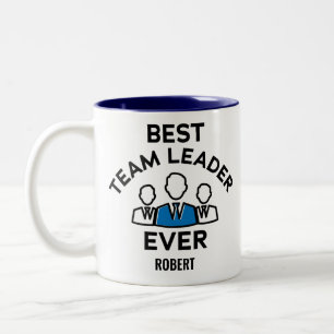 Bester Teamleiter je, Individuelle Name Zweifarbige Tasse