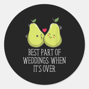 Bester Teil der Hochzeiten Braut und Bräutigam Lus Runder Aufkleber
