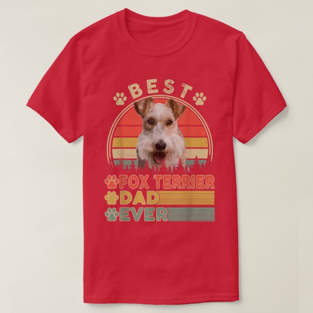 Bester Terrier Vater je Fox Terrier Lover Dog Vate T-Shirt (Design vorne)