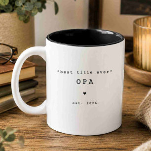 Bester Titel Aller Zeiten Opa Personalisierter Bec Zweifarbige Tasse