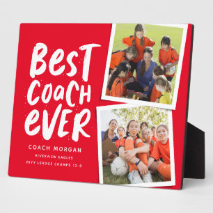 Bester Trainer je zwei Foto Team Danke Fotoplatte