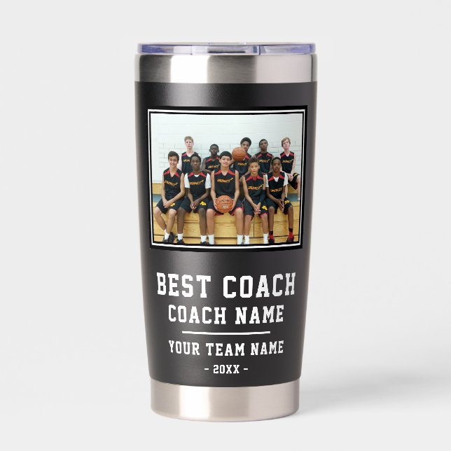 Bester Trainer Team Name Foto Danke Thermobecher (Vorderseite)