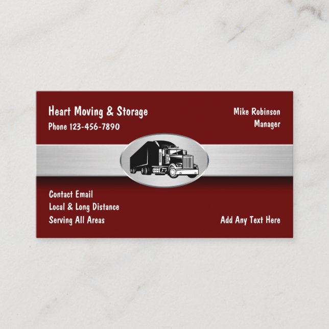 Bester Transport- und Speicherservice Visitenkarte (Vorderseite)