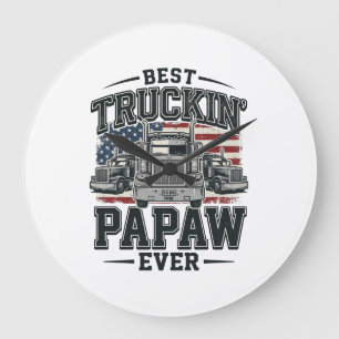 Bester Truck-fahrender Opa Ever Vintage Trucker Ve Große Wanduhr