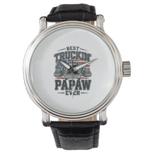 Bester Trucker-Papaw Aller Zeiten Vintage-Trucker- Armbanduhr
