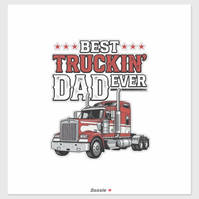 Bester Trucker-Vater aller Zeiten Vintage-Truck-Sh Aufkleber (Blatt)