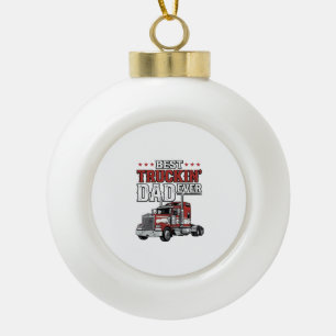 Bester Trucker-Vater aller Zeiten Vintage-Truck-Sh Keramik Kugel-Ornament