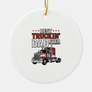 Bester Trucker-Vater aller Zeiten Vintage-Truck-Sh Keramik Ornament