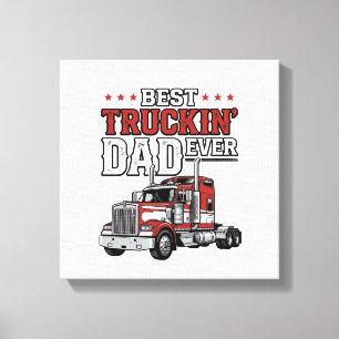 Bester Trucker-Vater aller Zeiten Vintage-Truck-Sh Leinwanddruck
