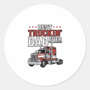 Bester Trucker-Vater aller Zeiten Vintage-Truck-Sh Runder Aufkleber