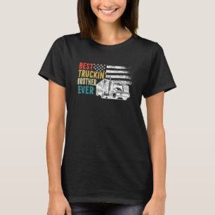Bester Truckin Bruder je Retro Fahne T-Shirt