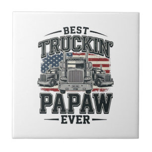 Bester Truckin' Papaw Aller Zeiten Vintage Trucker Fliese