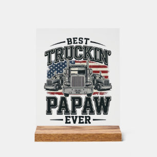 Bester Truckin' Papaw Ever Vintage Trucker Vector_ Acrylschild