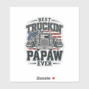 Bester Truckin' Papaw Ever Vintage Trucker Vector_ Aufkleber