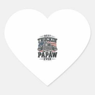 Bester Truckin' Papaw Ever Vintage Trucker Vector_ Herz-Aufkleber
