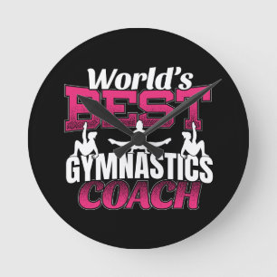 Bester Turncoach der Welt für Mädchen Runde Wanduhr