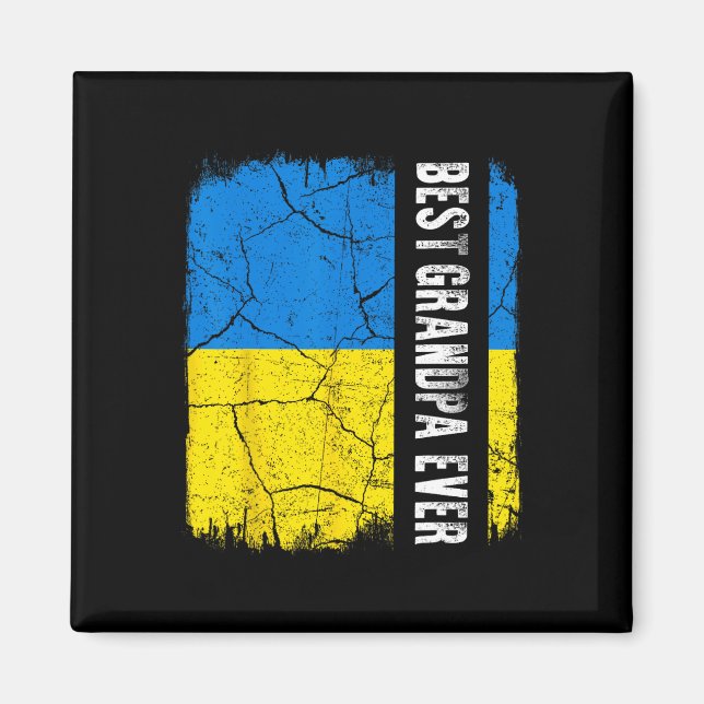 Bester ukrainischer Opa aller Zeiten Ukraine-Flagg Magnet (Vorne)