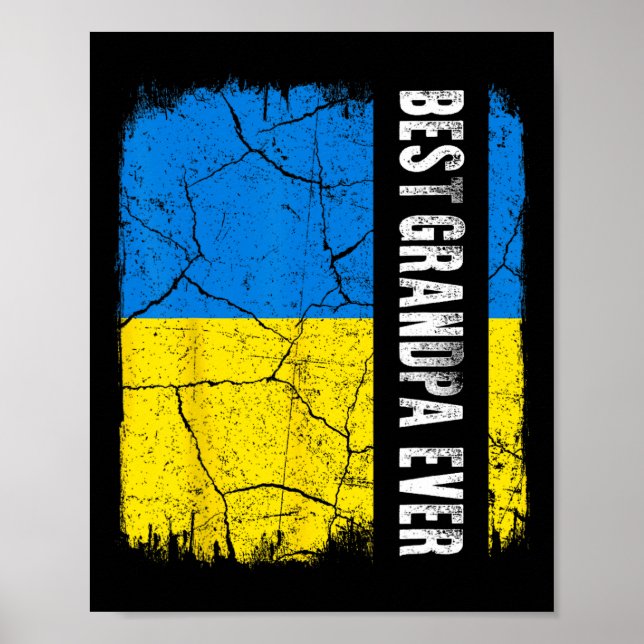 Bester ukrainischer Opa aller Zeiten Ukraine-Flagg Poster (Vorne)