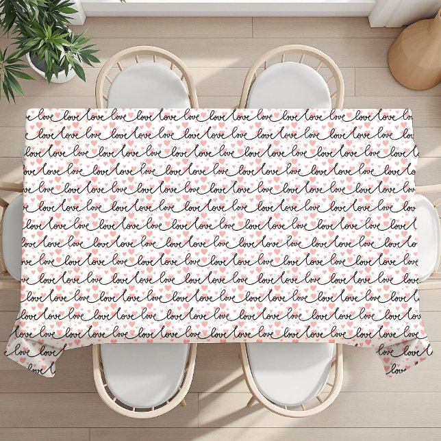 Bester Valentinstag-Geschenk Rosa Herzen Tischdeck Tischdecke (Pink Black Hearts Personalized Romantic Valentine Tablecloth)