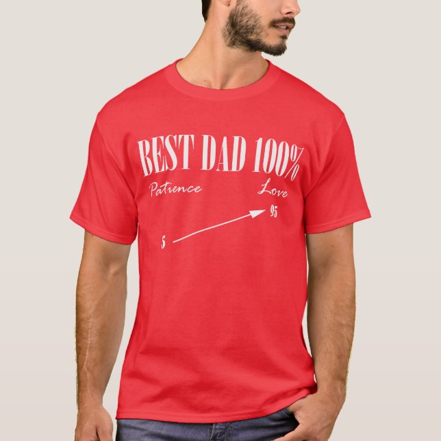 Bester Vater 100% Liebe Geduld Funky Vaterbeste T-Shirt (Vorderseite)