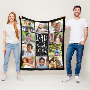 Bester Vater 10 FotoCollage Personalisiert kundens Fleecedecke
